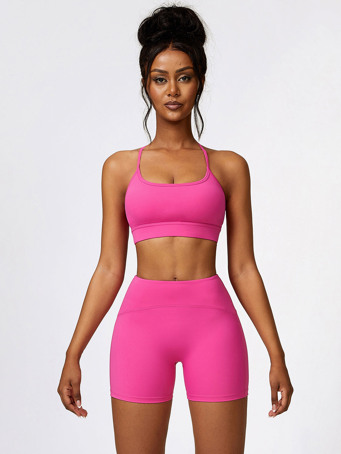 Sport Bra and Wide Waistband Shorts Set